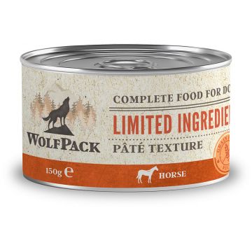 WOLFPACK Conservă pentru câini, cu număr limitat de ingrediente, Cal