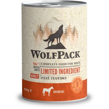 WOLFPACK Conservă pentru câini, cu număr limitat de ingrediente, Cal