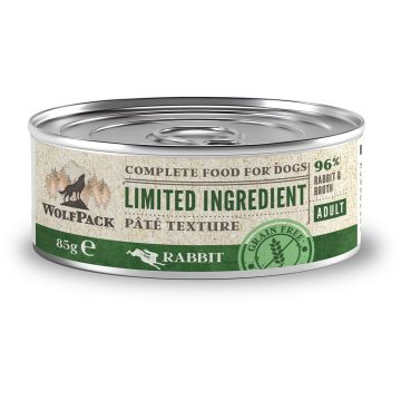WOLFPACK Conservă pentru câini, cu număr limitat de ingrediente, Iepure