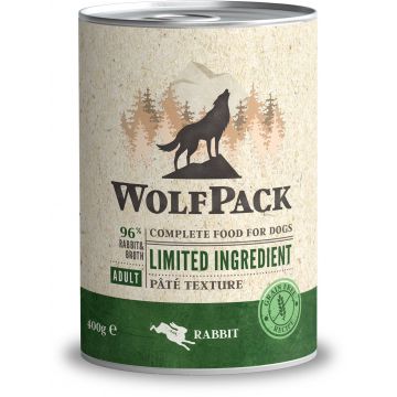 WOLFPACK Conservă pentru câini, cu număr limitat de ingrediente, Iepure