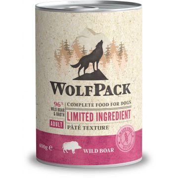 WOLFPACK Conservă pentru câini, cu număr limitat de ingrediente, Porc mistreţ