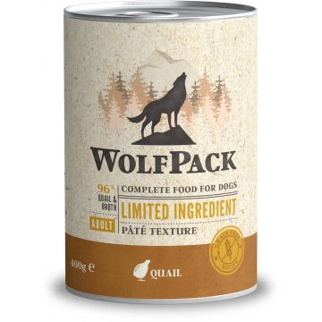 WOLFPACK Conservă pentru câini, cu număr limitat de ingrediente, Prepeliţă