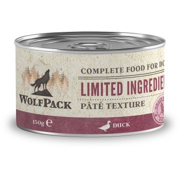 WOLFPACK Conservă pentru câini, cu număr limitat de ingrediente, Raţă