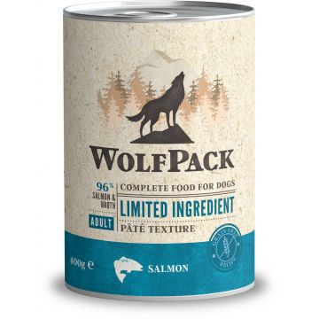 WOLFPACK Conservă pentru câini, cu număr limitat de ingrediente, Somon