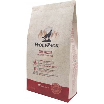 WOLFPACK Hrană presată la rece pentru câini, cu Vită Black Angus
