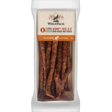 WOLFPACK Recompensă pentru câini, meat sticks cu 100 % cangur 50g