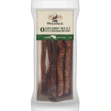 WOLFPACK Recompensă pentru câini, meat sticks cu 100 % iepure 50g