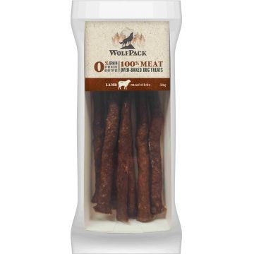 WOLFPACK Recompensă pentru câini, meat sticks cu 100 % miel 50 g