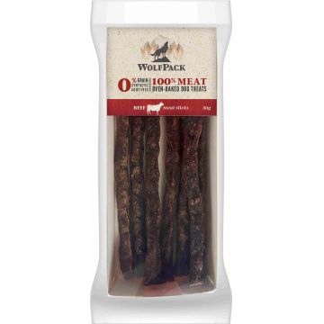WOLFPACK Recompensă pentru câini, meat sticks cu 100 % vită 50g