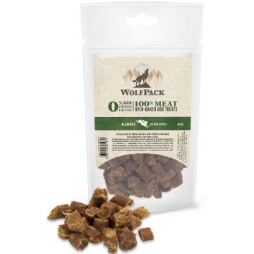 WOLFPACK Recompensă pentru câini, Mini Bites iepure 85g