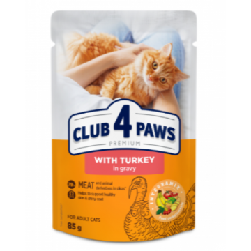 Club 4 Paws Pisica Plic Curcan 85 g