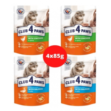 Club 4 Paws Pisica Plic Mix Pui Si Somon 4 X 85 g