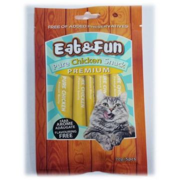 Eat&Fun Recompense Pisica Sos Pure Chicken 70 G / 5 Buc