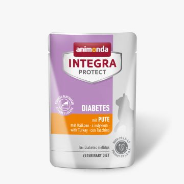 Hrana umeda pentru pisici, Integra Protect Diabet, cu curcan, Pachet 24 X 85 gr