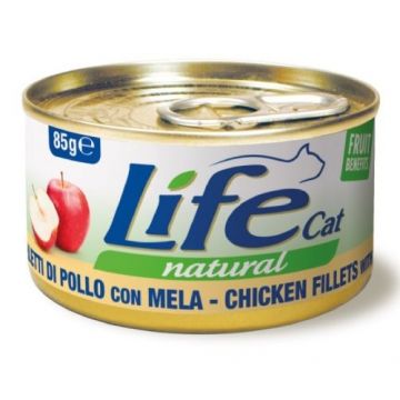 Hrana Umeda Pisici, Life Cat, File de Pui & Mar, 85 g