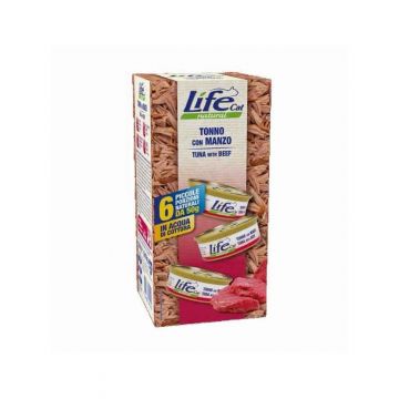 Hrana Umeda Pisici, Life Cat, Ton & Vita Multipack, 6x50 g