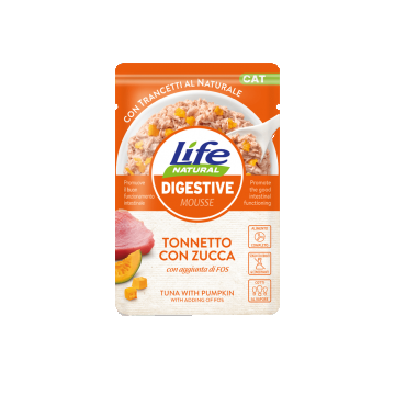 Hrana Umeda Pisici, Life Natural Digestive Mousse Ton si Dovleac, 70 g
