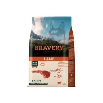 Hrana Uscata Caini, Bravery Dog, Large-Medium Adult, Miel, 4 kg