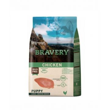 Hrana Uscata Caini, Bravery Dog, Large-Medium Puppy, Pui, 12 kg