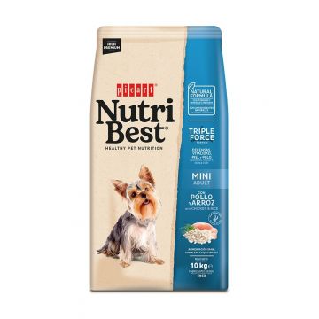 Hrana Uscata Caini Premium, NutriBest Adult Dog Mini, Pui si Orez, 10 kg