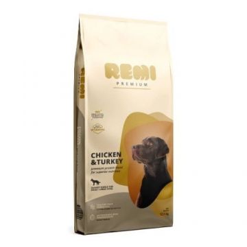 Hrana Uscata Caini, Remi Premium Adult Large Breed cu Pui si Curcan, 12.5 kg