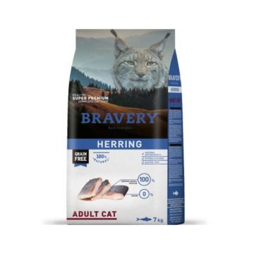 Hrana Uscata Pisici, Bravery Adult Cat, Hering, 7 kg