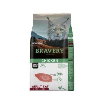 Hrana Uscata Pisici, Bravery Adult Cat Sterilised, Pui, 7 kg