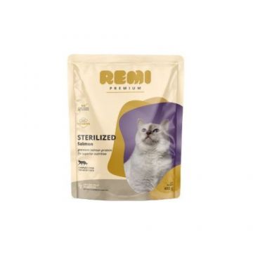 Hrana Uscata Pisici, Remi Premium Adult Sterilizat cu Somon, 400 g