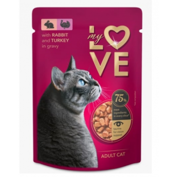 My Love Pisica Plic Iepure/Curcan 85 g