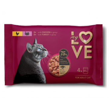 My Love Pisica Plic Mix Pui Si Curcan 4 X 85 g