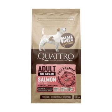 Quattro Dog Small Breed No Grain Adult Somon/Krill 1,5 kg