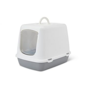 Savic Litiera Acoperita Oscar Alb/Gri