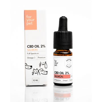 Ulei de CBD 2% pentru Caini si Pisici Aroma de Somon Doctor Totolici, 10 ml