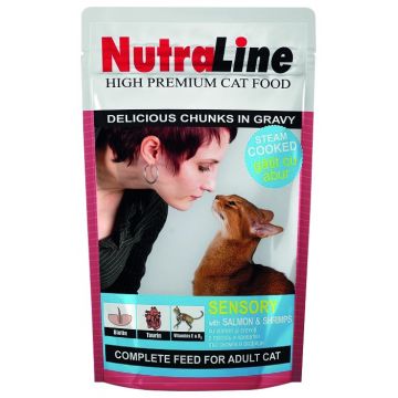 Nutraline Cat Plic Sensory Somon/Creveti 100 g