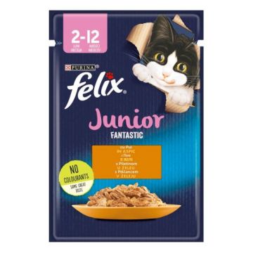 Felix Fantastic Plic Junior Carne Aspic Pui 85 g