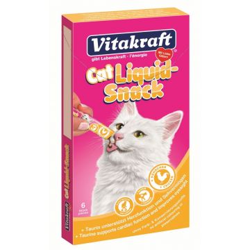 Vitakraft Snacks Pisica Liquid Pui/Taurina 6 X 15 g