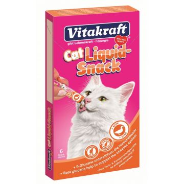 Vitakraft Snacks Pisica Liquid Rata/Beta Glucan 6 X 15 g