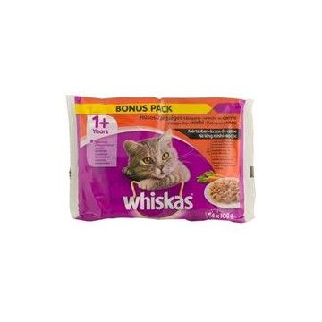 Whiskas Plic Adult Selectii Carne/Legume 4 X 100 g