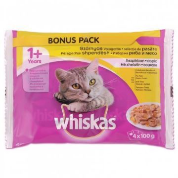 Whiskas Plic Adult Selectii Pasare 4 X 100 g