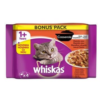 Whiskas Plic Casserole Selectii Clasice 4 X 85 g
