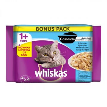 Whiskas Plic Casserole Selectii Peste 4 X 85 g