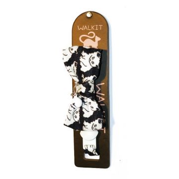 Walkit Zgarda Pisica Canvas 1.0 X 20-30 cm Negru