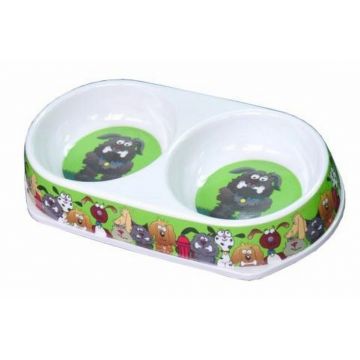 Castron Melamina Caini Verde 2x450 ml 8022