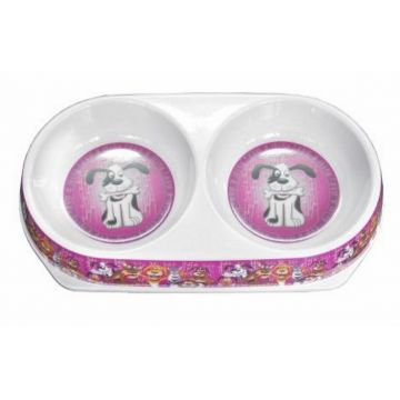 Castron Melamina Dublu 2X450 ml Violet 8021