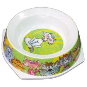 Castron Melamina Pisici Verde 300 ml 8010