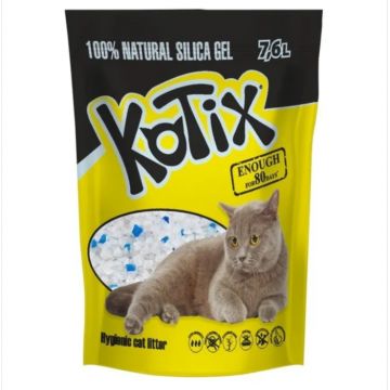 Asternut igienic pentru pisici, silicat, Kotix Normal, 7.6L