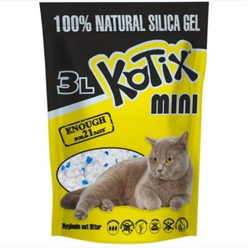Asternut igienic pentru pisici, silicat, Kotix Normal MINI, 3L