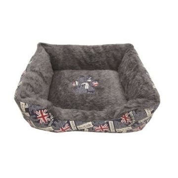 Culcus pentru caini My Home, 50 x 40 x 17 cm, Gri