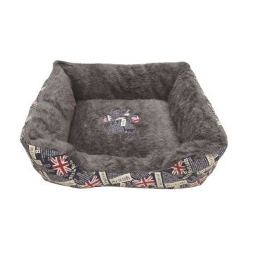 Culcus pentru caini My Home, 60 x 50 x 20 cm, Gri