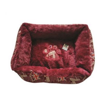 Culcus pentru caini My Home, 60 x 50 x 20 cm, Rosu